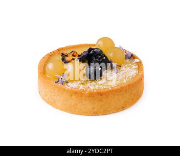 Tartlet di limone con mirtilli e uva Foto Stock