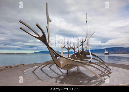 Monumento Solfar a Reykjavik, Islanda Foto Stock