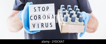 Fermare il concetto di coronavirus Foto Stock