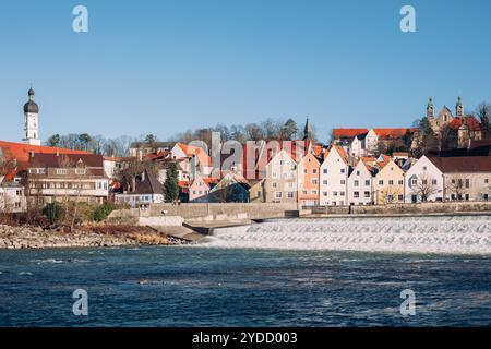 Landsberg am Lech in inverno, in Baviera Germania Foto Stock