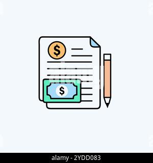 Immagine grafica vettoriale dell'icona del report spese. Illustrazione Vettoriale