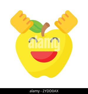 Icona emoji entusiasta, design vettoriale Happy Face Illustrazione Vettoriale