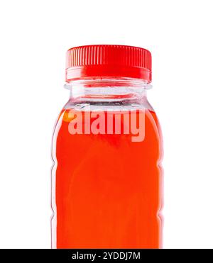 Frullato di frutta in bottiglia isolato Foto Stock