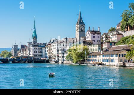 Vista del centro storico di Zurigo Foto Stock