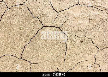 Dettagli di un essiccato incrinato terreno. sfondo Foto Stock