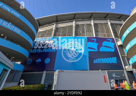 Etihad Stadium, Manchester, Regno Unito. 26 ottobre 2024. Premier League Football, Manchester City contro Southampton; Vista esterna dell'Etihad Stadium credito: Action Plus Sports/Alamy Live News Foto Stock