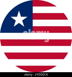 Liberia Circle Flag, Circle Flag of Liberia, Vector Images Illustrazione Vettoriale