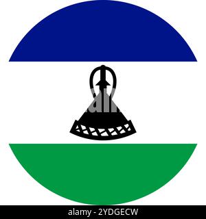 Lesotho Circle Flag, Circle Flag of Lesotho, immagini vettoriali Illustrazione Vettoriale