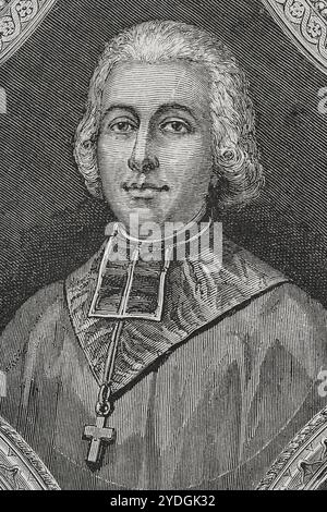 Charles Maurice de Talleyrand (Charles-Maurice de Talleyrand-Périgord) (1754-1838), principe di Talleyrand. Il clero, lo statista e il diplomatico secolarizzato francese. Ordinato sacerdote nel 1779, fu nominato vescovo di Autun nel 1788. Durante la Rivoluzione francese aderì alla Costituzione civile del Clero (1790), rinunciando al sacerdozio per condurre una vita secolare. Eletto deputato per il clero degli Stati generali nel 1789. Presidente dell'Assemblea Nazionale Costituente (16-27 febbraio 1790). Ambasciatore francese nel Regno Unito (1792-1793). Verticale. Incisione. Foto Stock