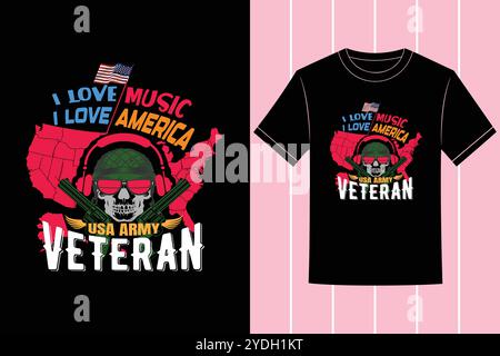 Design della T-shirt dello stato americano e Vector d'ispirazione americana Illustrazione Vettoriale