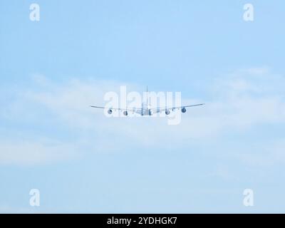 Francoforte, Assia, Germania - 13 agosto 2024: Emirates Airbus A380-861 A6-EUA fra Frankfurt Airport Foto Stock