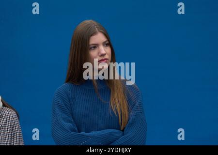 Sotres, Spagna. 26 ottobre 2024. La Principessa Sofia visita 2024 esemplari di Sotres durante i Princess of Asturias Awards 2024 il 26 ottobre 2024 a Sotres, Spagna. Crediti: Album/Alamy Live News Foto Stock