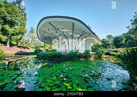 Singapore - 13 agosto 2024: Prato nei Giardini Botanici di Singapore Foto Stock