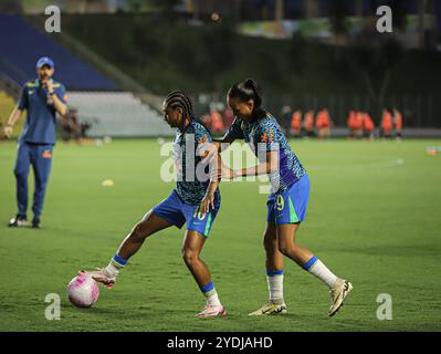 26 ottobre 2024, Cariacica, Espirito Santo, Brasile: Cariacica (es), 10/26/2024 - amichevole/femminile/brasile/colombia/ - partita tra brasile e colombia, per l'amichevole di calcio femminile tra brasile e colombia, tenutasi presso lo stadio kleber andrade, a cariacica a espirito santo, questo sabato 26 ottobre 2024. (Immagine di credito: © Mayra Ferreira Dos Santos/TheNEWS2 via ZUMA Press Wire) SOLO PER USO EDITORIALE! Non per USO commerciale! Foto Stock