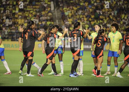 26 ottobre 2024, Cariacica, Espirito Santo, Brasile: Cariacica (es), 10/26/2024 - amichevole/femminile/brasile/colombia/ - partita tra brasile e colombia, per l'amichevole di calcio femminile tra brasile e colombia, tenutasi presso lo stadio kleber andrade, a cariacica a espirito santo, questo sabato 26 ottobre 2024. (Immagine di credito: © Mayra Ferreira Dos Santos/TheNEWS2 via ZUMA Press Wire) SOLO PER USO EDITORIALE! Non per USO commerciale! Foto Stock