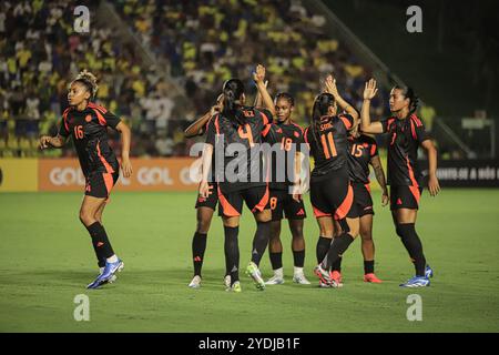 26 ottobre 2024, Cariacica, Espirito Santo, Brasile: Cariacica (es), 10/26/2024 - amichevole/femminile/brasile/colombia/ - partita tra brasile e colombia, per l'amichevole di calcio femminile tra brasile e colombia, tenutasi presso lo stadio kleber andrade, a cariacica a espirito santo, questo sabato 26 ottobre 2024. (Immagine di credito: © Mayra Ferreira Dos Santos/TheNEWS2 via ZUMA Press Wire) SOLO PER USO EDITORIALE! Non per USO commerciale! Foto Stock