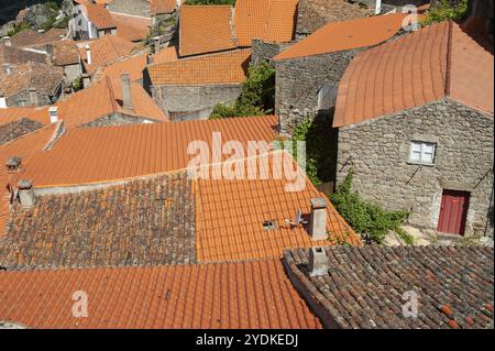 13/06/2018, Monsanto, Portogallo, Europa, vista dall'alto del villaggio montano portoghese di Monsanto, Europa Foto Stock