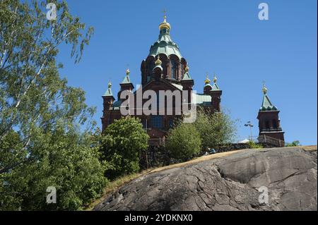 23.06.2018, Helsinki, Finlandia, Europa, veduta della Cattedrale di Uspenski nella capitale finlandese, Europa Foto Stock