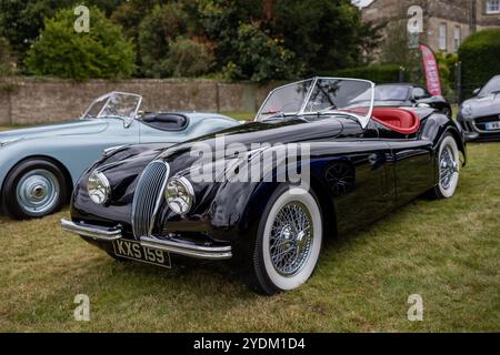 1952 Jaguar XK120, in mostra al Salon Privé Concours d'Elégance Motor show tenutosi a Blenheim Palace. Foto Stock