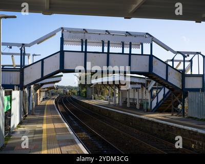 St Erth Station Grade II Victorian Footbridge Cornwall Foto Stock