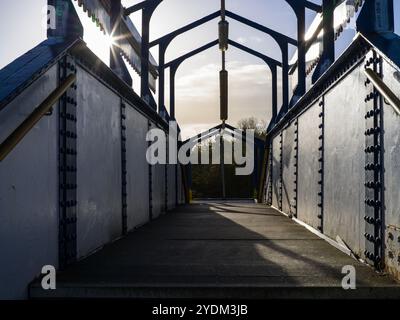 St Erth Station Grade II Victorian Footbridge Cornwall Foto Stock