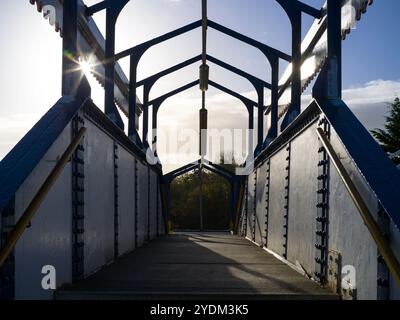 St Erth Station Grade II Victorian Footbridge Cornwall Foto Stock