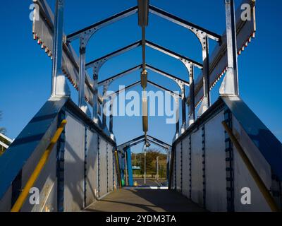 St Erth Station Grade II Victorian Footbridge Cornwall Foto Stock