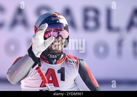 Soelden, Austria. 27 ottobre 2024. SOELDEN, AUSTRIA - OKTOBER 27: Marcel Hirscher d'Olanda durante la prima corsa Audi FIS Coppa del mondo di sci alpino - Slalom gigante maschile il 27 ottobre 2024 a Soelden, Austria. 241027 SEPA 26 036 - 20241027 PD2792 credito: APA-PictureDesk/Alamy Live News Foto Stock