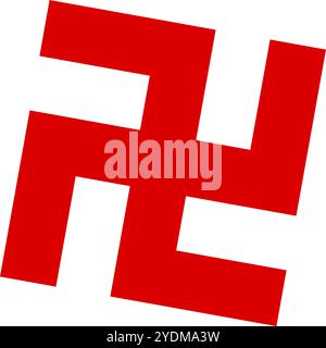 Semplice icona rossa di svastica. Vettore modificabile. Illustrazione Vettoriale