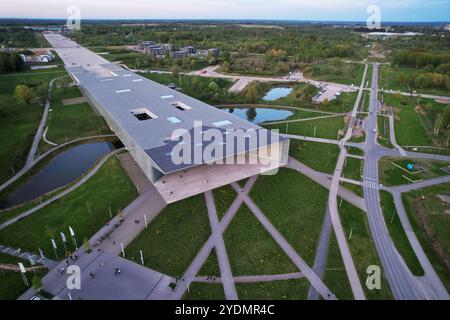 Vista dal drone del museo nazionale estone di Tartu Foto Stock