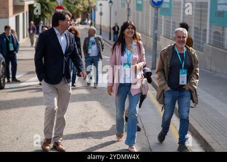 Calella, Spagna. 27 ottobre 2024. L'ultimo giorno del congresso per il partito indipendentista Junts guidato dall'ex presidente Puigdemont, dove è stata ratificata la nuova dirigenza del partito, con Puigdemont in prima linea. Último día del congreso del partido independent de Puigdemont, 'Junts', donde se ha ratificado la nueva ejecutiva del partido, con el expresidente Puigdemont al frente. Nella foto: laura borras News-Politics-Calella, Barcellona, Spagna domenica, ottobre, 27, 2024 (foto di Eric Renom/LaPresse) credito: LaPresse/Alamy Live News Foto Stock