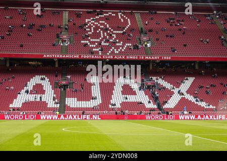 Amsterdam, Paesi Bassi. 27 ottobre 2024. AMSTERDAM, 27-10-2024, Johan Cruijff Arena, stagione 2024/2025. Calcio olandese eredivisie. Panoramica dello stadio. Crediti: Pro Shots/Alamy Live News Foto Stock