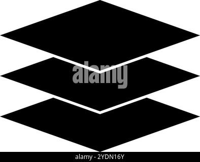 Icona silhouette di livello. Livelli. Vettore modificabile. Illustrazione Vettoriale