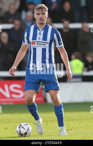 Billy Sass-Davies dell'Hartlepool United in azione durante la partita della Vanarama National League tra Hartlepool United e Aldershot Town a Victoria Park, Hartlepool, sabato 26 ottobre 2024. (Foto: Mark Fletcher | mi News) crediti: MI News & Sport /Alamy Live News Foto Stock