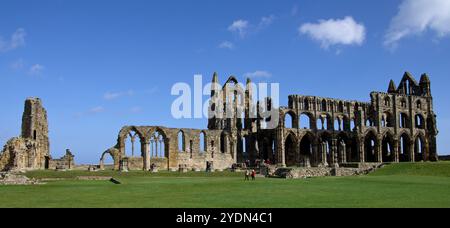 Whitby Abbey, aspetto meridionale Foto Stock
