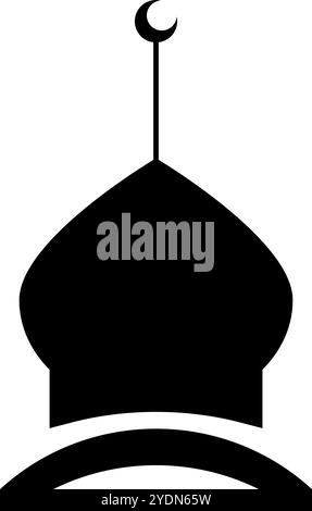 Icona della silhouette della moschea islamica. Vettore modificabile. Illustrazione Vettoriale