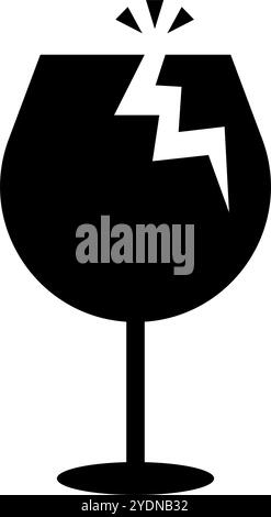 Fare scattare l'icona della silhouette di attenzione fragile. Vettore modificabile. Illustrazione Vettoriale