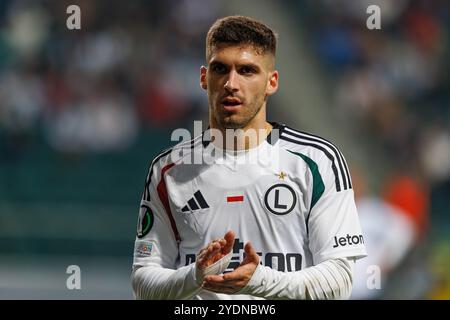 Varsavia, Polonia. 3 ottobre 2024. Ruben Vinagre (Legia Warszawa) visto durante la partita della UEFA Europa Conference League tra le squadre del Legia Warszawa e del Real Betis Balompie allo Stadion Miejski Legii Warszawa. Punteggio finale Legia Warszawa 1:0 Real Betis Balompie credito: SOPA Images Limited/Alamy Live News Foto Stock