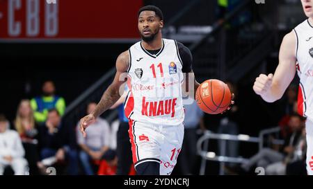 Monaco, Germania. 27 ottobre 2024. IM Bild: Nelson Phillips (Wuerzburg Baskets, 11) 27.10.2024, FC Bayern Muenchen Basketball vs. FIT-One Wuerzburg Baskets, easyCredit BBL, 6. Spieltag, Deutschland, Monaco, BMW Park Muenchen, credito: dpa/Alamy Live News Foto Stock