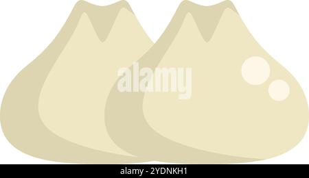 Due deliziosi baozi, tradizionali panini cinesi al vapore, sono pronti per essere gustati Illustrazione Vettoriale