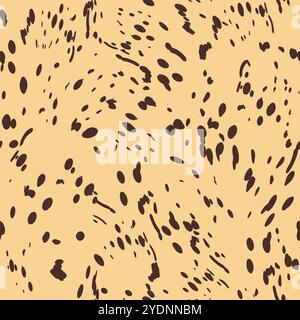 Astratto moda monocromo polka puntini sfondo. Motivo senza cuciture in bianco e nero con cerchi testurizzati. Modello per invito, poster Illustrazione Vettoriale