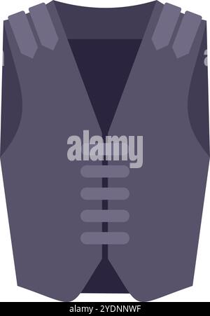 Gilet grigio con bottoni in metallo, perfetto per illustrare negozi, blog di moda o riviste Illustrazione Vettoriale