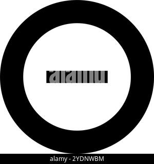 Icona arrotondata con il segno meno. Vettore modificabile. Illustrazione Vettoriale