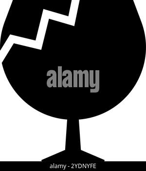 Semplice icona sagoma in vetro incrinato. Vettore modificabile. Illustrazione Vettoriale