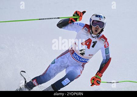 Soelden, Austria. 27 ottobre 2024. SOELDEN, AUSTRIA - OKTOBER 27: Henrik Kristoffersen di Norvegia durante la seconda corsa Audi FIS Coppa del mondo di sci alpino - Slalom gigante maschile il 27 ottobre 2024 a Soelden, Austria. 241027 SEPA 26 125 - 20241027 PD12917 credito: APA-PictureDesk/Alamy Live News Foto Stock