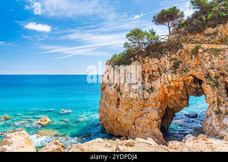 Cala del Moraig, El Poble Nou de Benitaxell, Alacant Alicante, Comunità Valenciana, Spagna Foto Stock