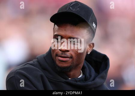 London Stadium, Londra, Regno Unito. 27 ottobre 2024. Premier League Football, West Ham United contro Manchester United; Mohammed Kudus del West Ham United non gioca oggi a causa di una sospensione credito: Action Plus Sports/Alamy Live News Foto Stock