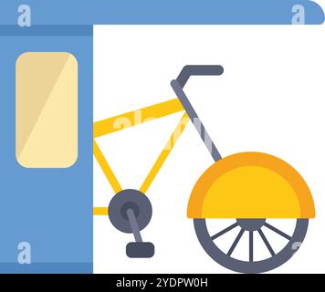 Parcheggio per biciclette con tetto moderno trasporto urbano che offre sicurezza e comfort ai ciclisti illustrazione vettoriale piatta Illustrazione Vettoriale