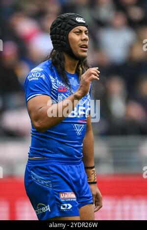 Jarome Luai di Samoa durante la partita delle ABK Beer Internationals Series Inghilterra vs Samoa al Brick Community Stadium, Wigan, Regno Unito, 27 ottobre 2024 (foto di Craig Thomas/News Images) in, il 27/10/2024. (Foto di Craig Thomas/News Images/Sipa USA) credito: SIPA USA/Alamy Live News Foto Stock