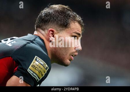 Tolosa, Francia. 27 ottobre 2024. Antoine Dupont di Tolosa durante il campionato francese Top 14 rugby match tra Stade Toulousain e RC Toulon il 27 ottobre 2024 allo Stadium de Toulouse di Tolosa, Francia - foto Nathan Barange/DPPI Credit: DPPI Media/Alamy Live News Foto Stock